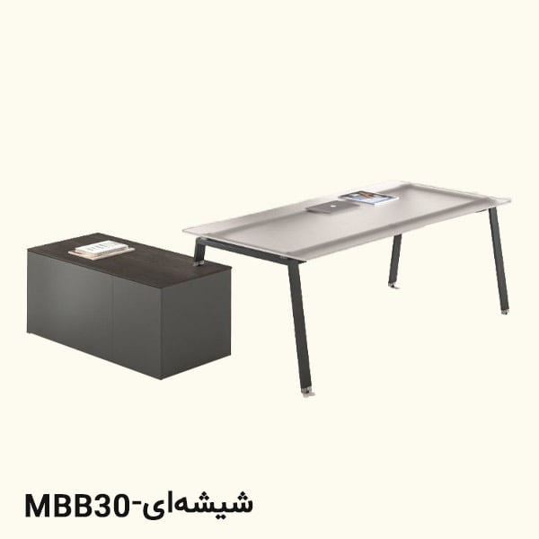 میز مدیریت شیشه ای مدل MBB30